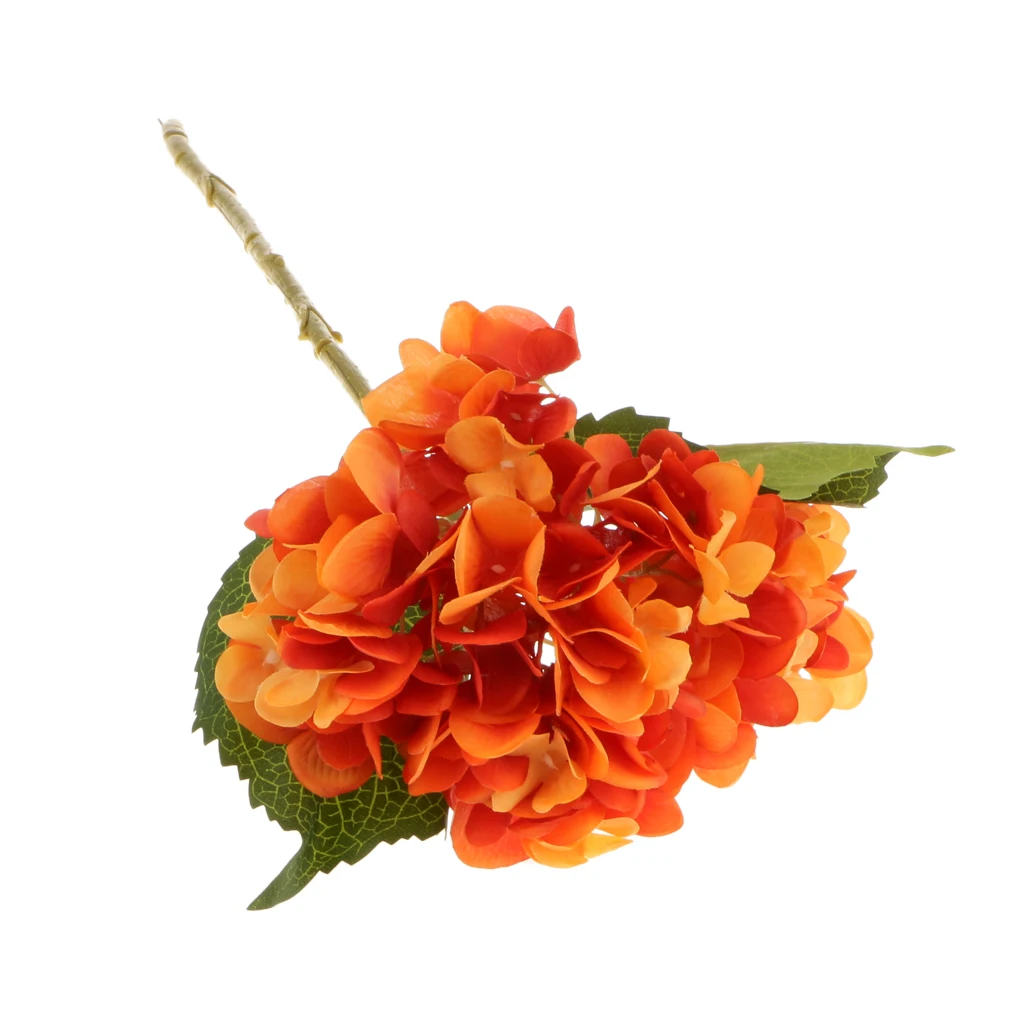 Mesterséges Selyem Rózsa, Hortenzia Virág, Csokor Haza Virágos Asztal Dekoráció Narancs Kép 1