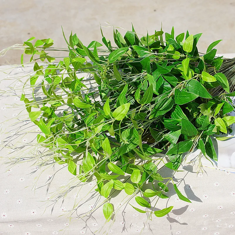 DIY Virág szőlő & rattan mesterséges növény levelei bonsai Vitalitás selyem Zöld fonott megszervezése tartozékok növény Kép 1