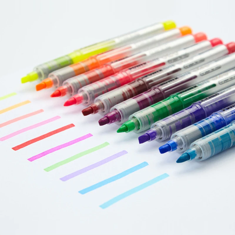 10Color/Set Kreatív Aranyos Colorfull Fluoreszkáló Kiemelő Kezét Figyelembe Rajz Toll Marcador Gyermek Ajándék Iroda&tanszerek Kép 1