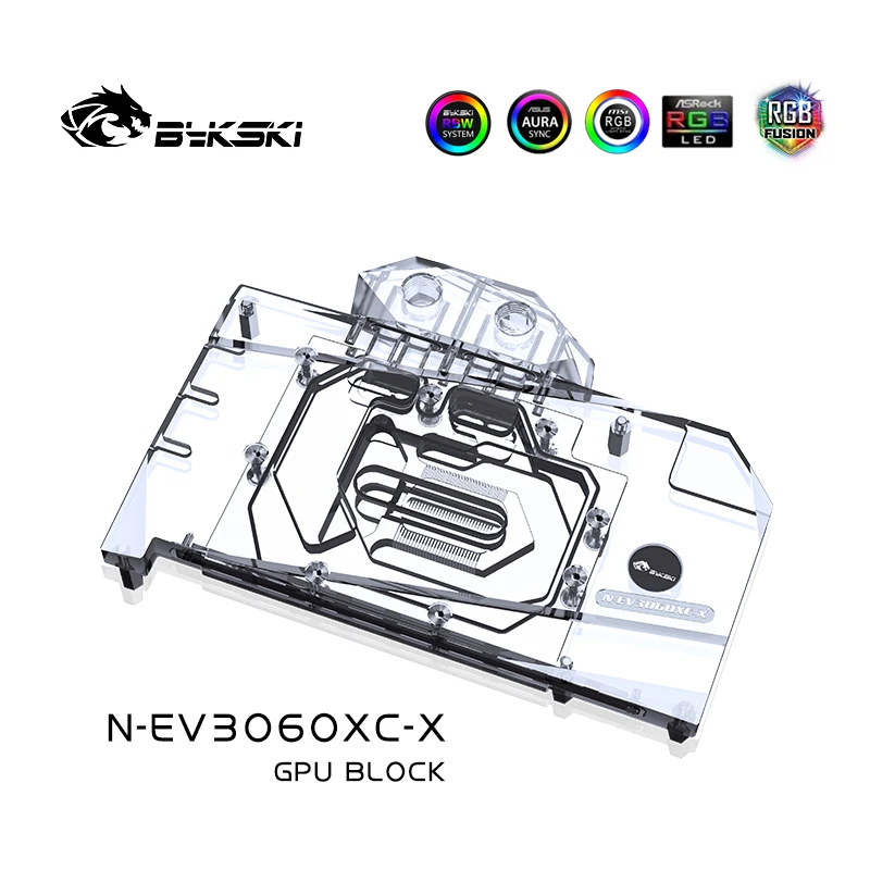 Bykski EVGA RTX 3060 GPU Víz Blokk EVGA RTX 3060 XC 12 GB Grafikus Kártya /a hátfali Cooler Hűtő 12V/5V N-EV3060XC-X Kép 1