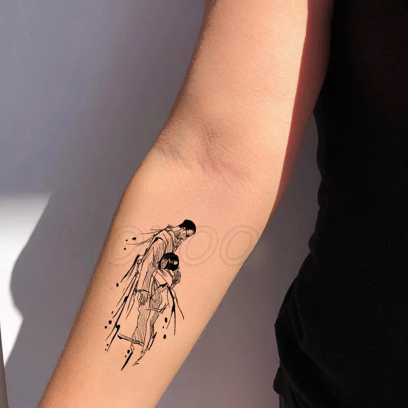 Vízálló Ideiglenes Tetoválás Matricák Apa-Lánya Ölelés Kis Méret Tatto Flash Tetoválás Hamis Tetoválás Férfi, Lány, Nő Kép 1