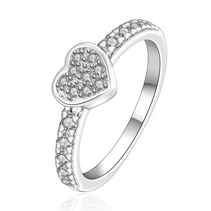 Gyűrű Ezüst Bevonatú Gyűrű Ezüst divat ékszerek, gyűrű, gyári ára intarziás kő egyetlen Szív Gyűrű /WIDJBSBF HBPYISLSR161 Kép 1