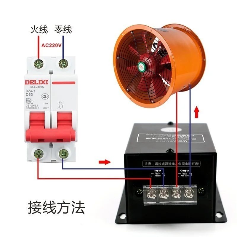 Egyfázisú ventillátor sebesség vezérlő AC motor sebesség kapcsoló fokozatmentes mennyezeti ventilátor ventilátor sebesség kapcsoló 220v 2500W-5000W Kép 1