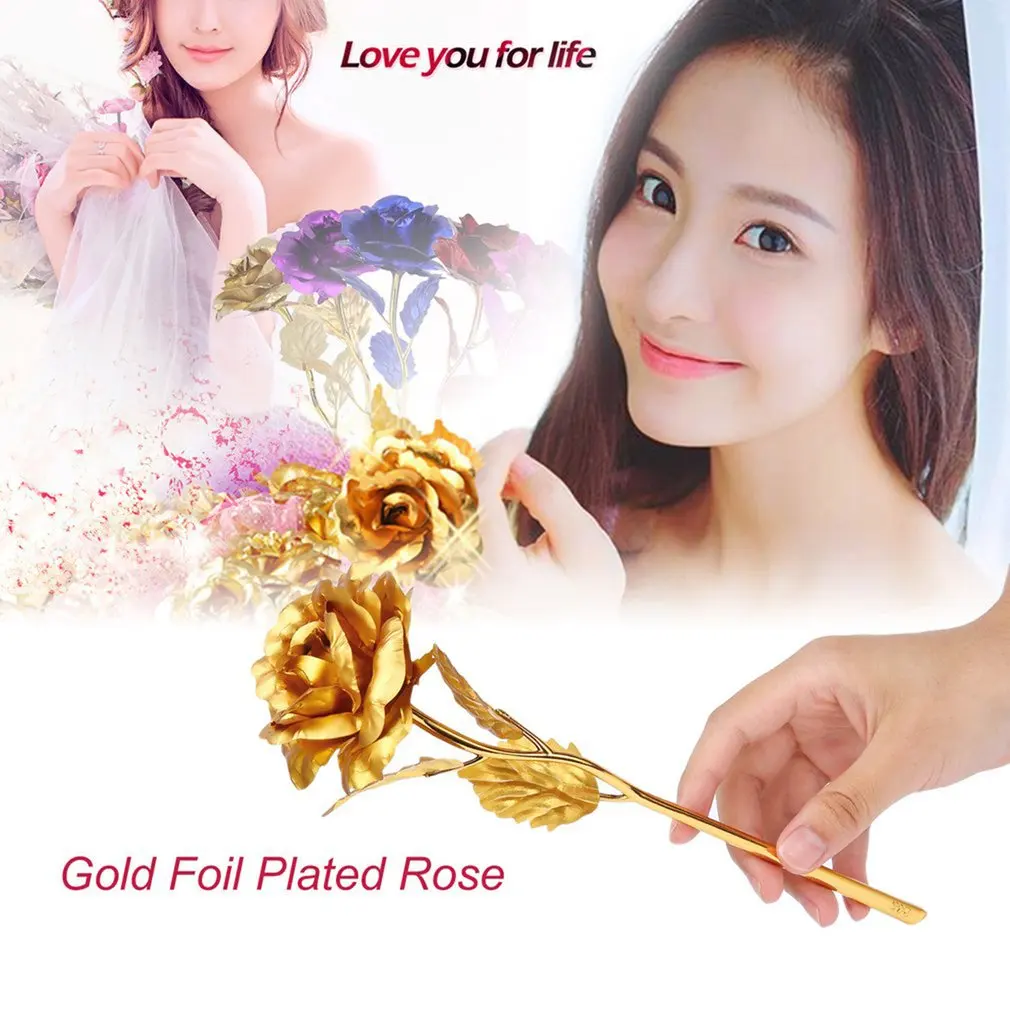 Forró Kreatív 24 karátos Arany Fóliás Bevonatú Rose Kreatív Ajándékok Tart Örökké Rózsa Szerető Esküvő Karácsony Ajándékok Kép 1