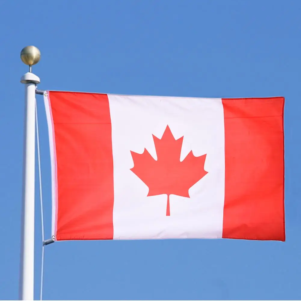 90x150cm Nagy Kanadai Zászló Banner Kanada Nemzeti Polyster Kanadai Zászló Politikai Párt Fesztivál Történelmi Események Katonai Kép 1