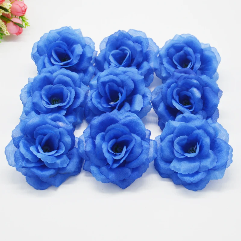Yoshiko 10db Ruhával Navy Blue Rose művirágok DIY Dekoratív virág, Koszorú, Virág, Csokor, Botok, Virágos Ágak Kézműves Kép 1