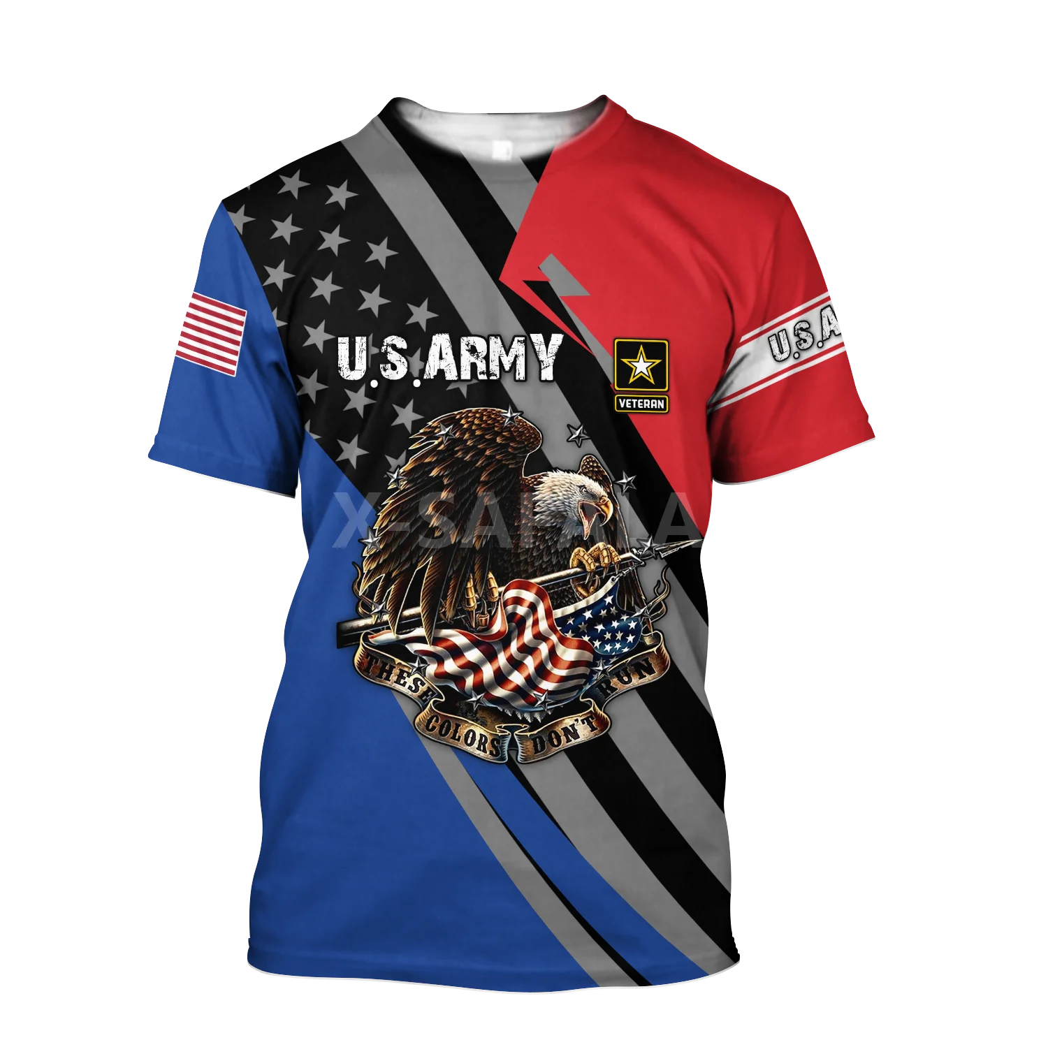 Nyári Divat Férfi póló amerikai Haditengerészet MINKET Veterán Zászló Sas Katona 3D Nyomtatott póló Unisex Harajuku ing, Alkalmi Póló Pólók-5 Kép 1