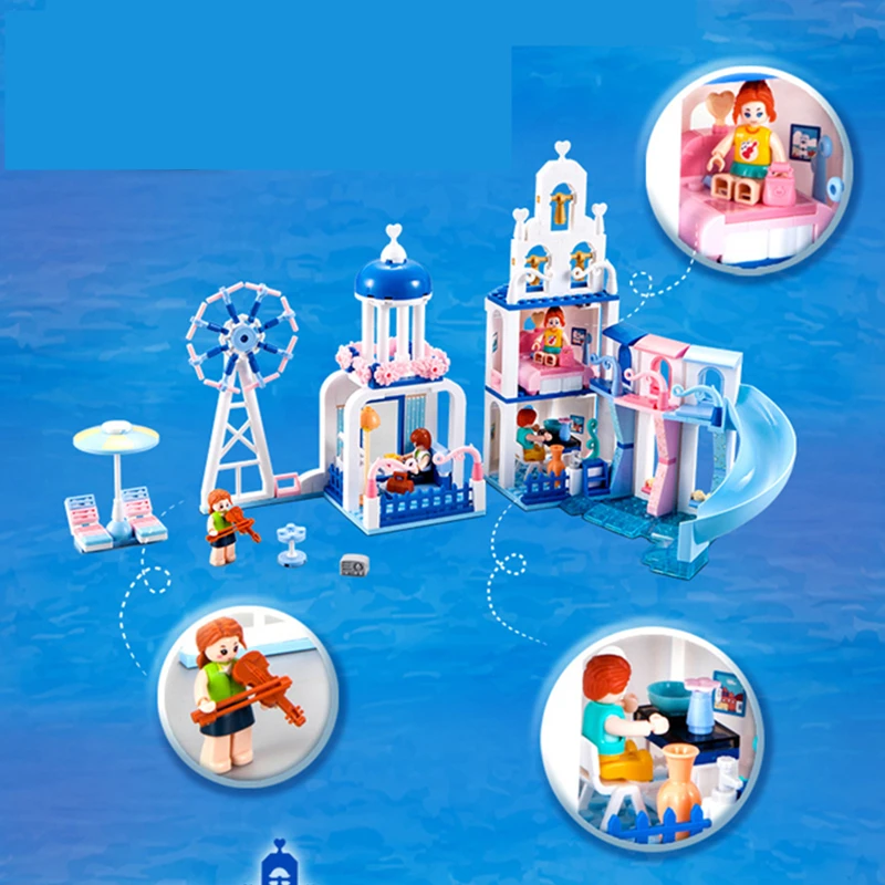 ÚJ Barátok, Lányok-Sorozat Beach House Kerék-Tengeri Modell építőkövei Beállítja Tégla Játékok Város Hercegnő Kép 1