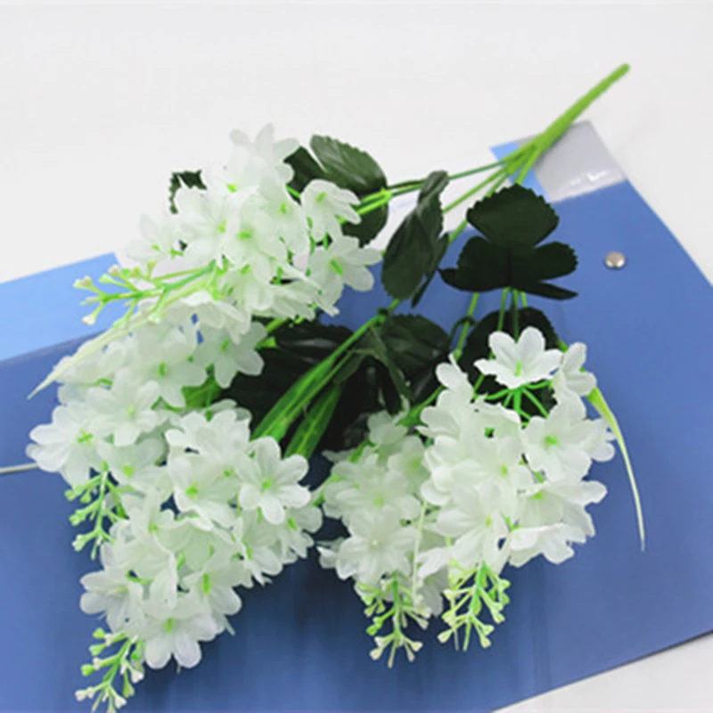 35-40cm Esküvői Virág-Dísznövény-Flores Jácint Lila Virág 5 Fej művirágok Házasság Szülinapi Buli lakberendezés Kép 1