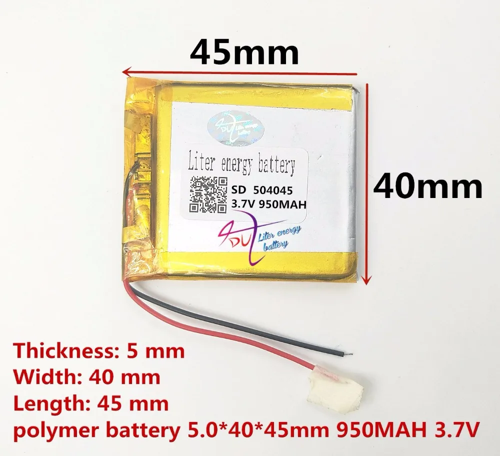 Az újratölthető 3.7 v-os lítium-polimer akkumulátor SD 504045 950mah GPS MP3 MP4 akkumulátor Kép 1