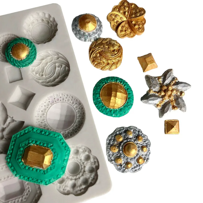 Retro ékszerek dombornyomott szilikon penész, torta dekorációs eszközök, fondant, csokoládé, kézműves, candy konyhai eszközök Kép 1