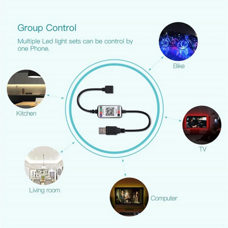 Mini Vezeték nélküli 5-24V Okos Telefon Vezérlő RGB LED Szalag Lámpa Vezérlő, USB Kábel, Bluetooth 4.0 Android IOS Kép 1