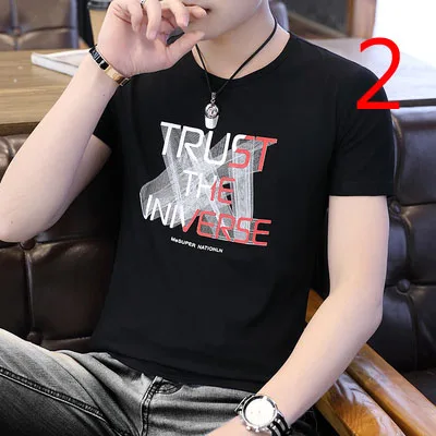 Férfi rövid ujjú póló pamut nyári 2021 új trend koreai változata, saját termesztés Kép 1
