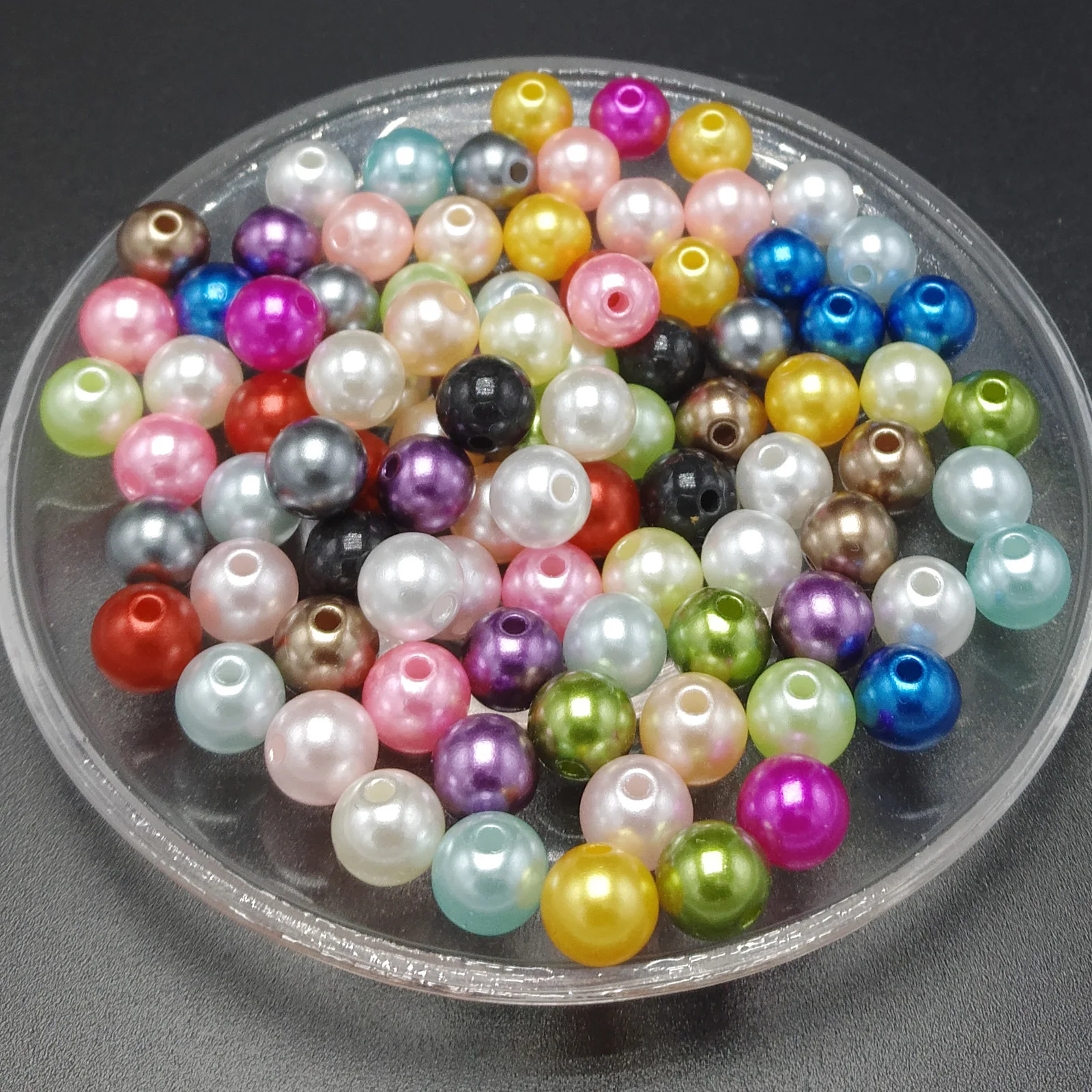 DIY 4mm kézzel készített kerek műanyag utánzat ABS gyöngy, gyöngyök ékszerek készítése tartozékok Kép 1