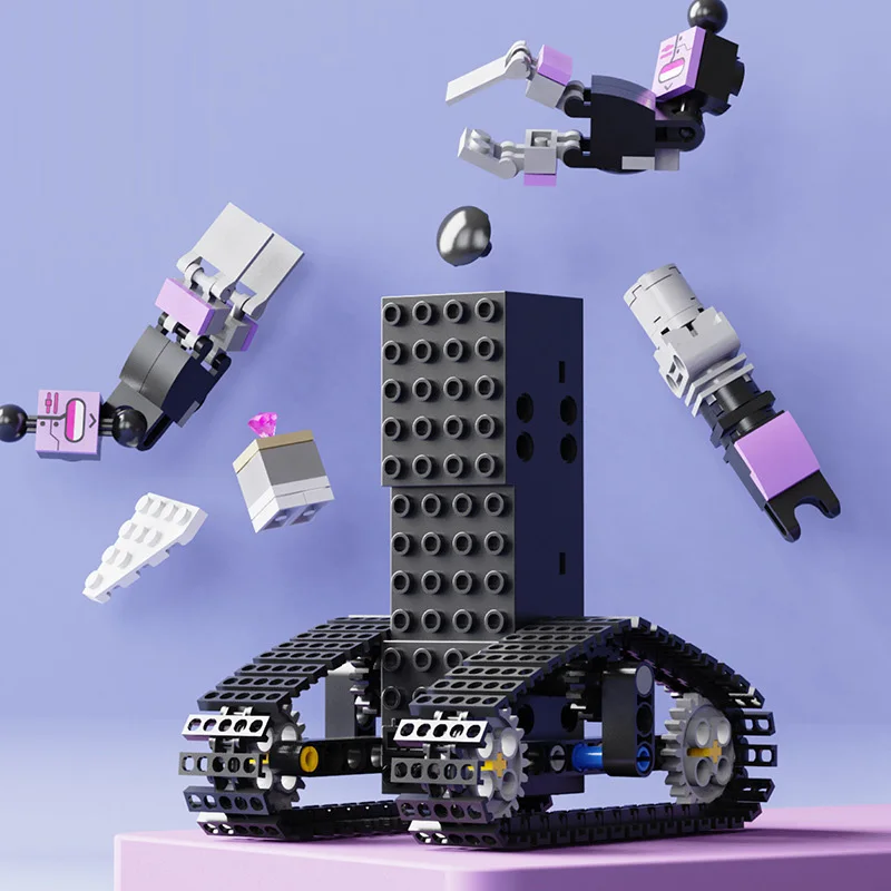 Lila Távirányító Robot Építése Épület Blokk Tégla Összeszerelés Oktatási Játékok Karácsonyi Ajándék Szett Kép 1
