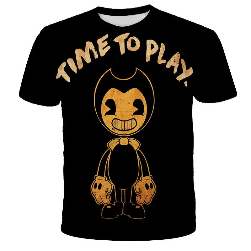 Gyerekek T-shirt Harajuku Stílus 3D-s póló Animáció Hajlékony - A Tinta Gép Legénység Nyak Ing Fiúk/Lányok, Gyerekek T-shirt Kép 1
