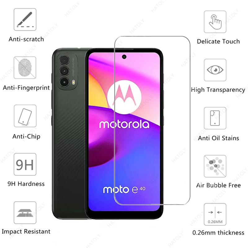2db Motorola Moto E40 Üveg Motorola Moto E40 Edzett Üveg Film Teljes Borító képernyővédő fólia Telefon Védő Üveg Kép 1