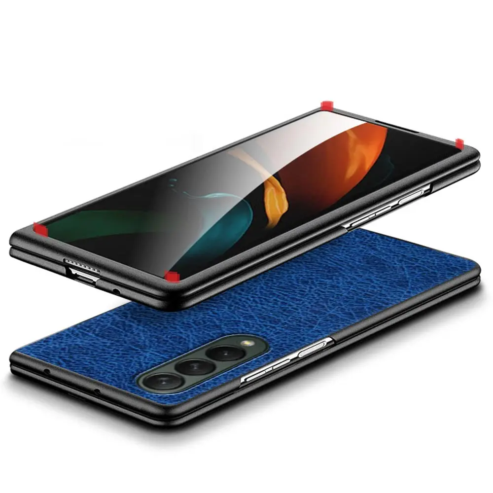 Divat Minta bőrtok Samsung Galaxy Z Fold3 5G Nehéz Slim Cover Ultra-vékony anti-csepp Galaxy Z Hajtás 3 Telefon Kagyló Kép 1