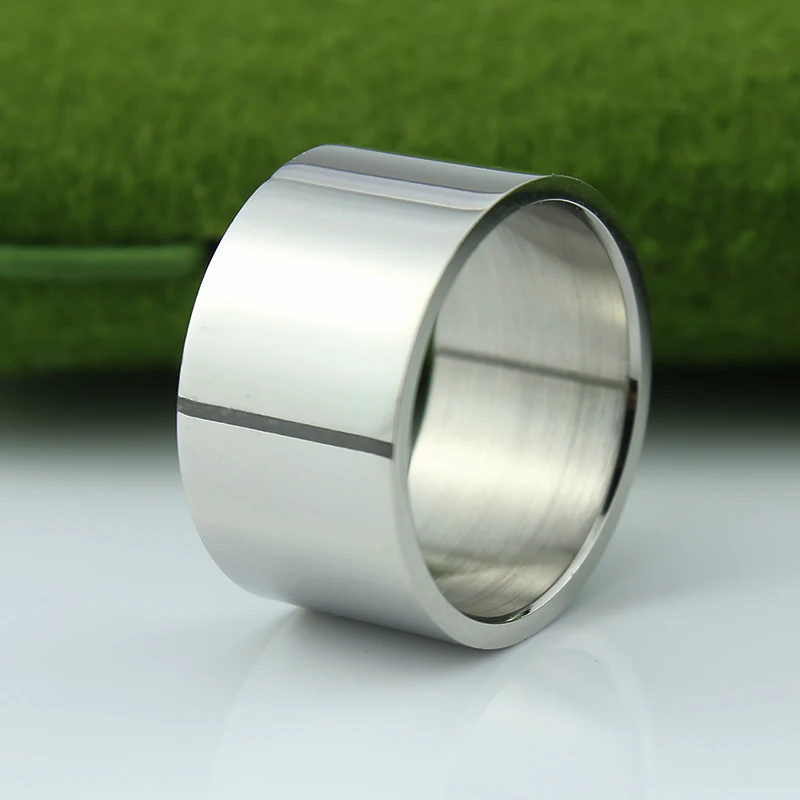 Matt szélesség 12 mm 316L rozsdamentes acél gyűrű női esküvői gyűrű finom ékszerek titán-acél punk gyűrű Kép 1
