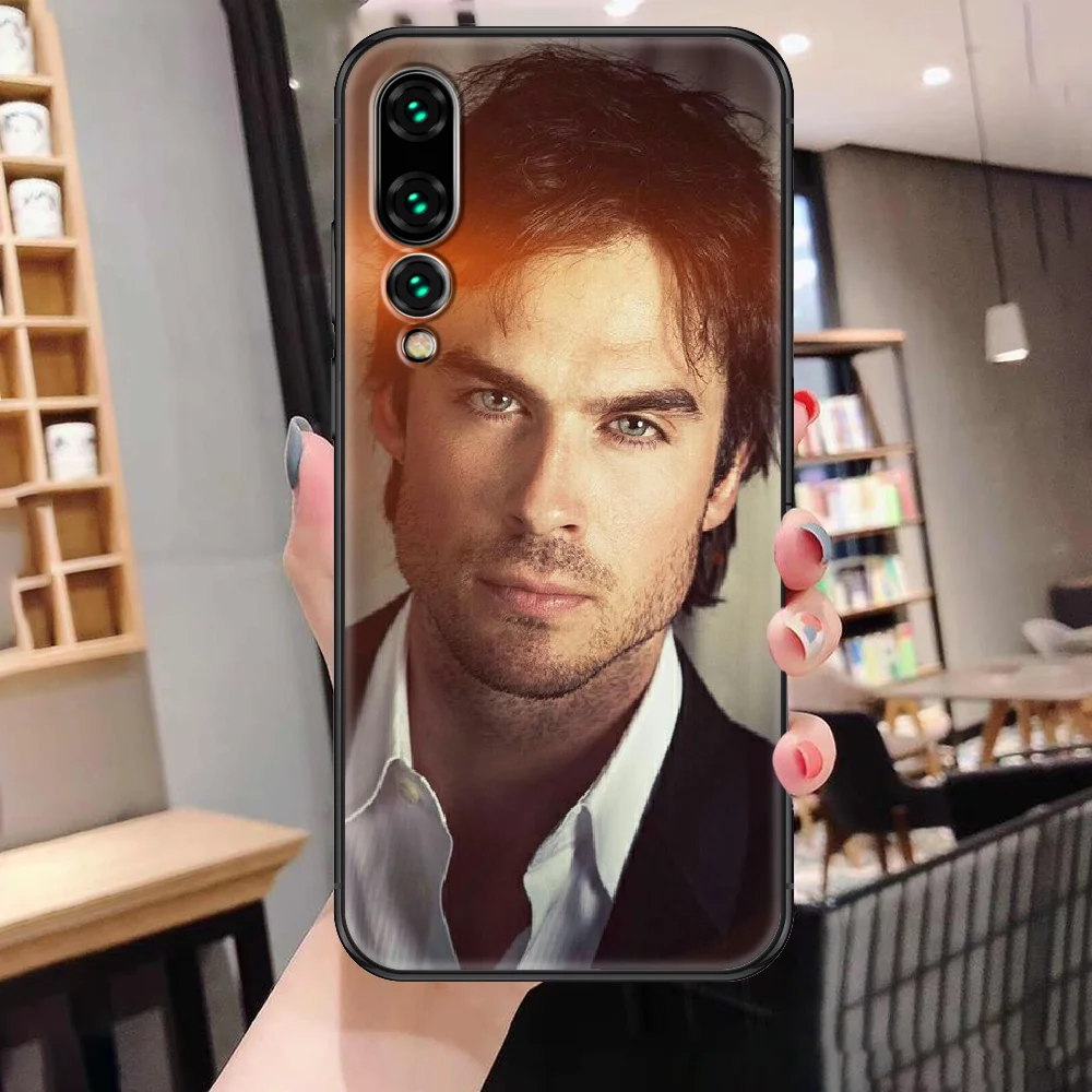 A Vampire Diaries Damon Salvatore Telefon esetében A Huawei P Haver P10 P20 P30 P40 10 20 Okos Z Pro Lite 2019 fekete 3D lökhárító tpu Kép 1