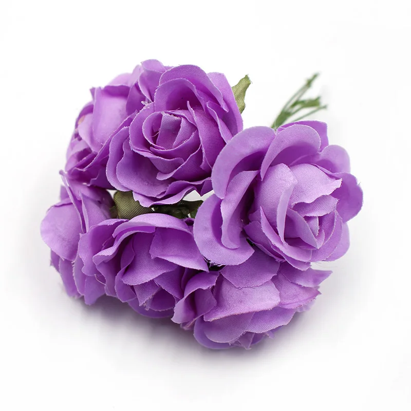 6db/sok Mesterséges Virág 4cm Selyem Rózsa Csokor Esküvő lakberendezési DIY Koszorú Scrapbook Ajándék Doboz Virág Kép 1