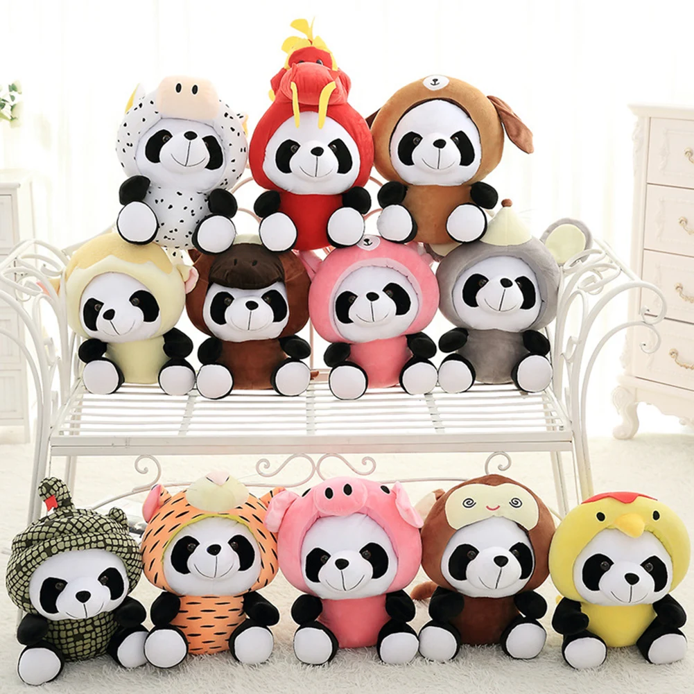 1db Cuki Panda Kínai Zodiákus Plüss Plüss Baba Játék, Kanapé, Születésnapi Ajándék, Dekoráció Kép 1