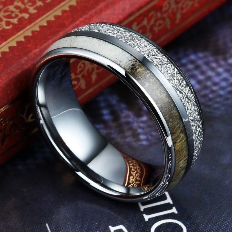 8 mm-es Divat, Férfi Gyűrűk Egyszerű Eljegyzés Esküvői Zenekar Klasszikus Férfi Ékszerek Évfordulóján Ajándék Tartozékok Kép 1