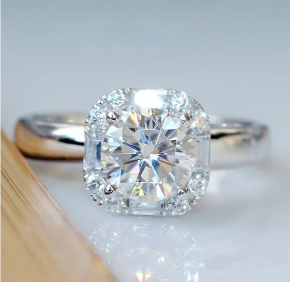 Tér Gyűrűk Női Fehér Kerek Cirkon 925 Ezüst Káprázatos Divat Gyűrű Menyasszony Esküvői Eljegyzési Parti Ékszer Gyűrű Kép 1