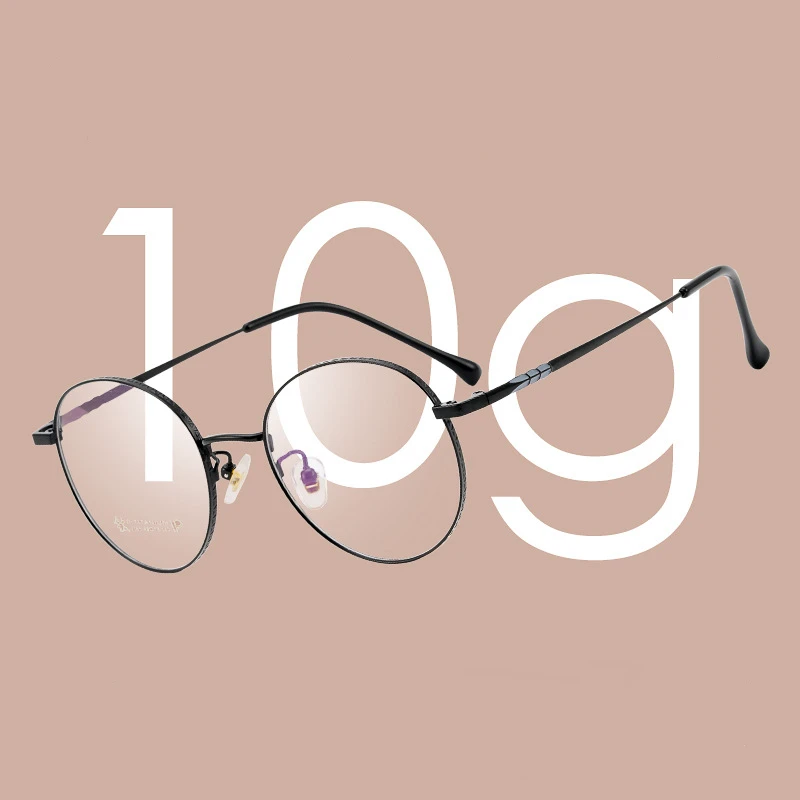 KatKani Retro Kerek Szemüveg Keret A Férfiak, Mind A Nők Ultra Könnyű, Tiszta Titán Rövidlátás, Távollátás Asztigmatizmus Szemüveg Keret 2065 Kép 1