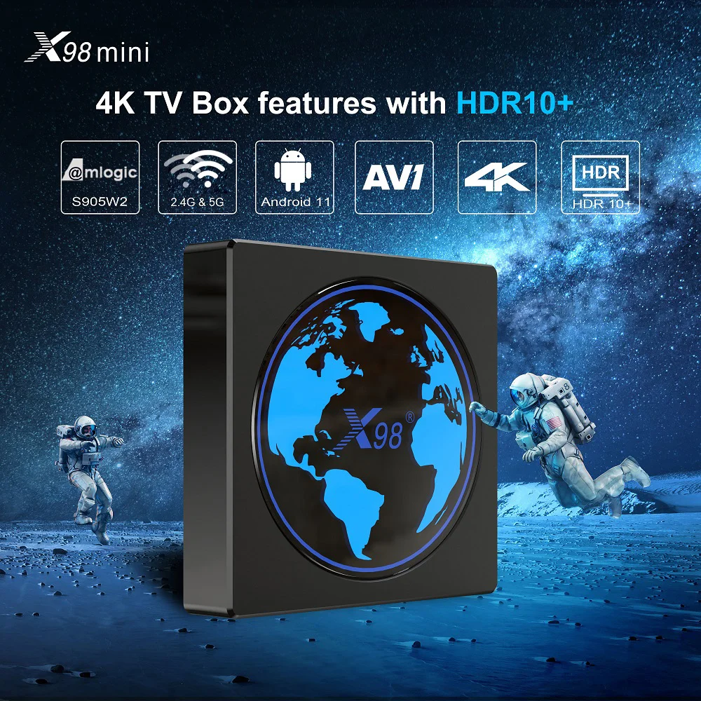 X98 Mini Android TV Box 11 Amlogic S905W2 4G 64GB Támogatás H. 265 AV1 Wifi Youtube Média Lejátszó 4 GB, 32 gb-os Set Top Box X98mini Kép 1