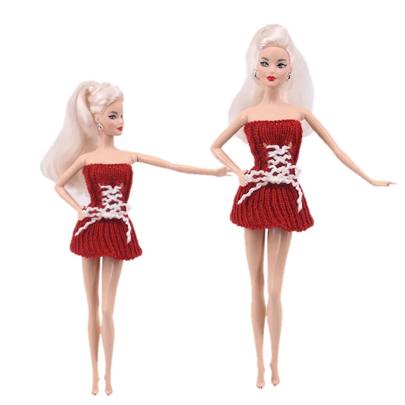 Tiszta Színű Pulóver, Alkalmi Otthoni Viselet Derék Kötést Design Kézzel Készített Barbie Ruhák, Kiegészítők 11 Inch 26-28 Cm-Es Barbie Baba Kép 1