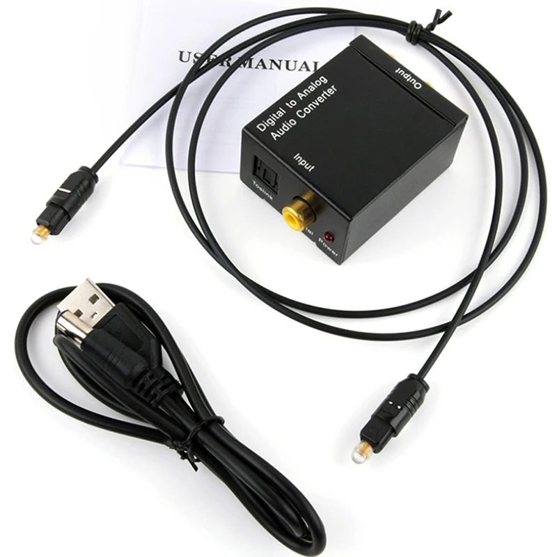 Hordozható 3.5 Mm Jack, Koaxiális Audio Dekóder Erősítő Optikai Digitális-Analóg Audio Aux Rca L / R Konverter, Spdif Digitális Kép 1