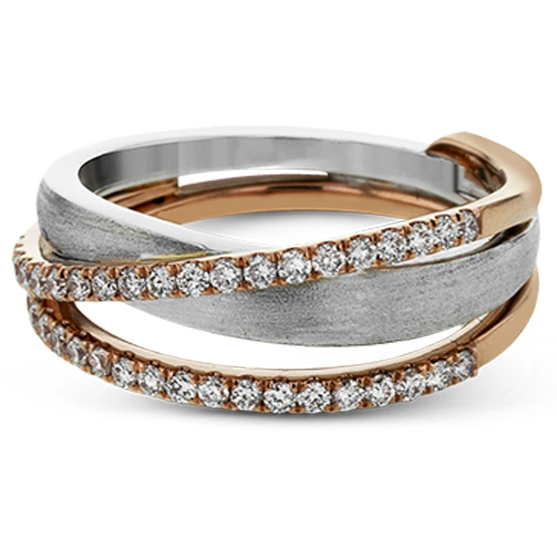 Huitan Regény Design Kényes Kereszt Nők Esküvői Fél Gyűrűt, a Szerető Jó Ajándék Rose Gold Színű Mikro Burkolt CZ Divat Ékszerek Kép 1