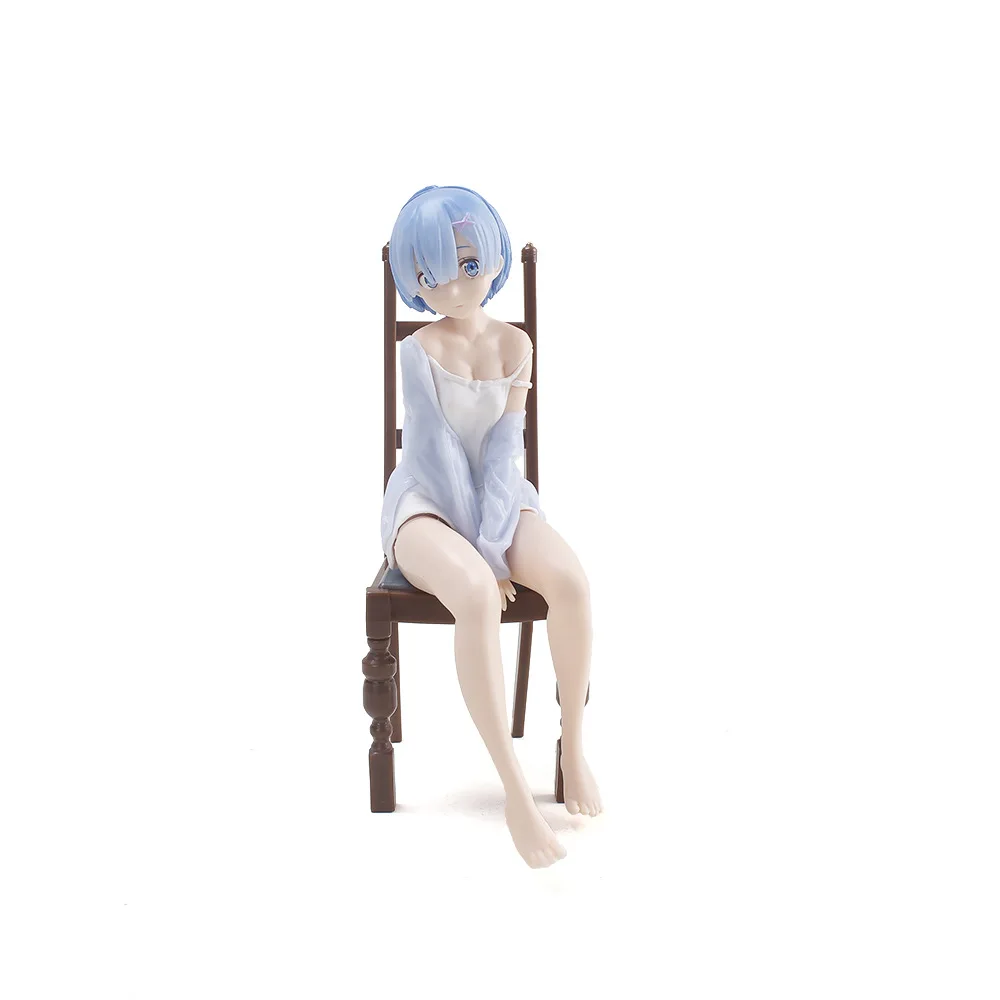 Anime Rem Re:Élet egy más világ, nulla Ver a Székben Ülő testtartás Figura 17cm dekoráció PVC Modell Játékok, Ajándékok Kép 1