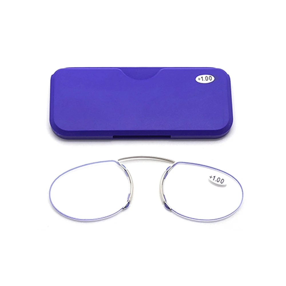 Mini Olvasó Szemüveg Férfiak Nők Orrcsipesz Olvasó Kék Fény Blokkoló Hordozható Tárca Presbyopic Szemüveg Esetén Védőszemüveget 2021 Kép 1