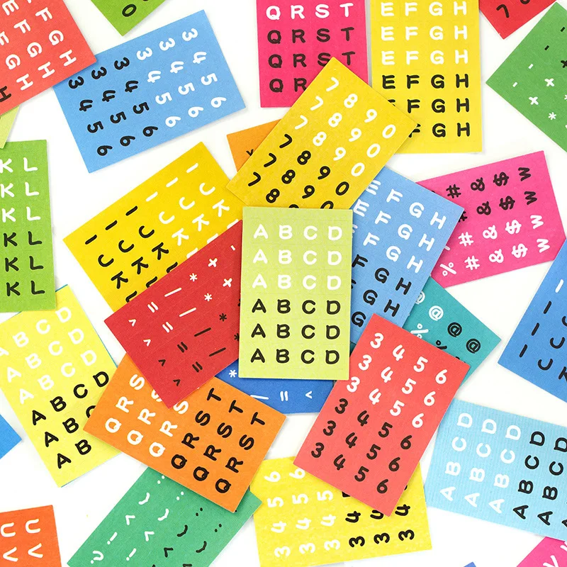 48 Lap Lap Matrica, Színes Digitális angol Ábécé Scrapbooking Stick Címke Írószer DIY Dekoratív Tervező Matricák Kép 1