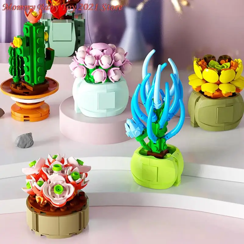 Új Műszaki Rejtély Játékok Dobozok Építőkövei Növény Zamatos Modell Mini Ajándékokat A Gyerekeknek, A Gyerekek A Lány Random Doboz Dekoráció Kép 1