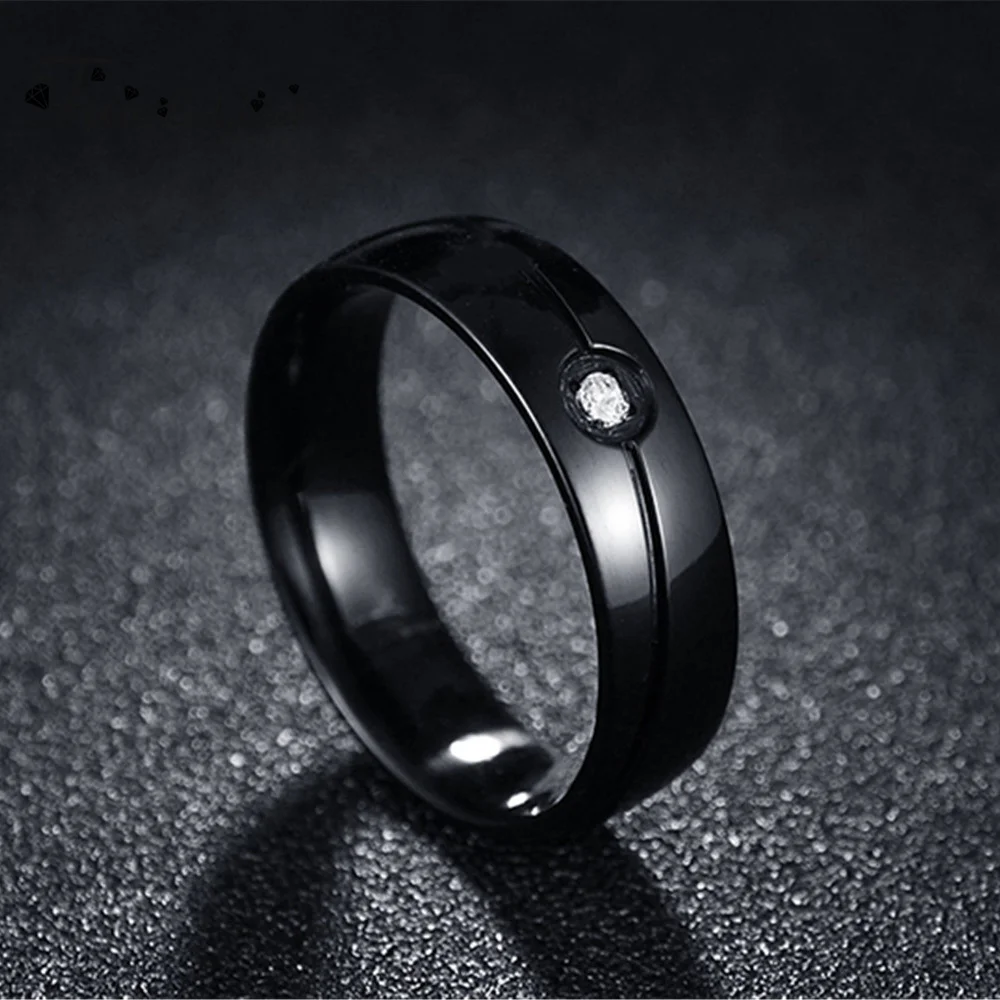 FairLadyHood kiváló Minőségű Soha nem Fakul 316L Rozsdamentes Acél CZ Kő Inlay Gyűrűk Személyiség Egyszerű Esküvői Gyűrű Női Ajándék Kép 1