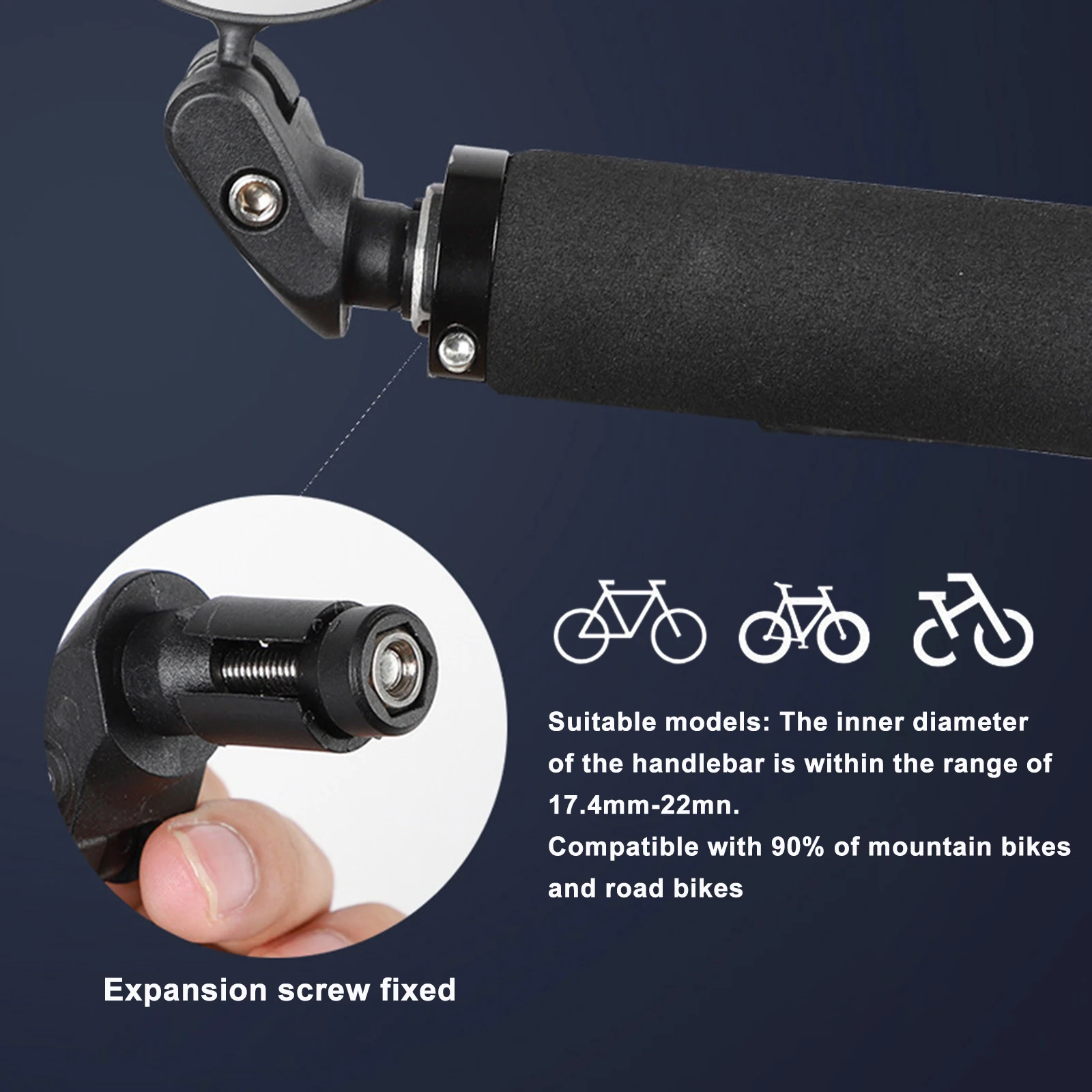 Kerékpár Alkatrészek Mountain Bike Tükör Kerékpáros Felszerelés ABS Alumínium+ Akril Objektív Általános Összecsukható 360 fokban elforgatható Kerékpár Tükör Kép 1