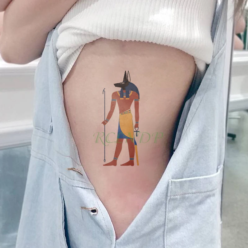 WaWaterproof Ideiglenes Tetoválás Matrica ókori Egyiptomban a Fáraó Abinus fémes arany arany tatto flash tetoválás hamis tetoválás Kép 1