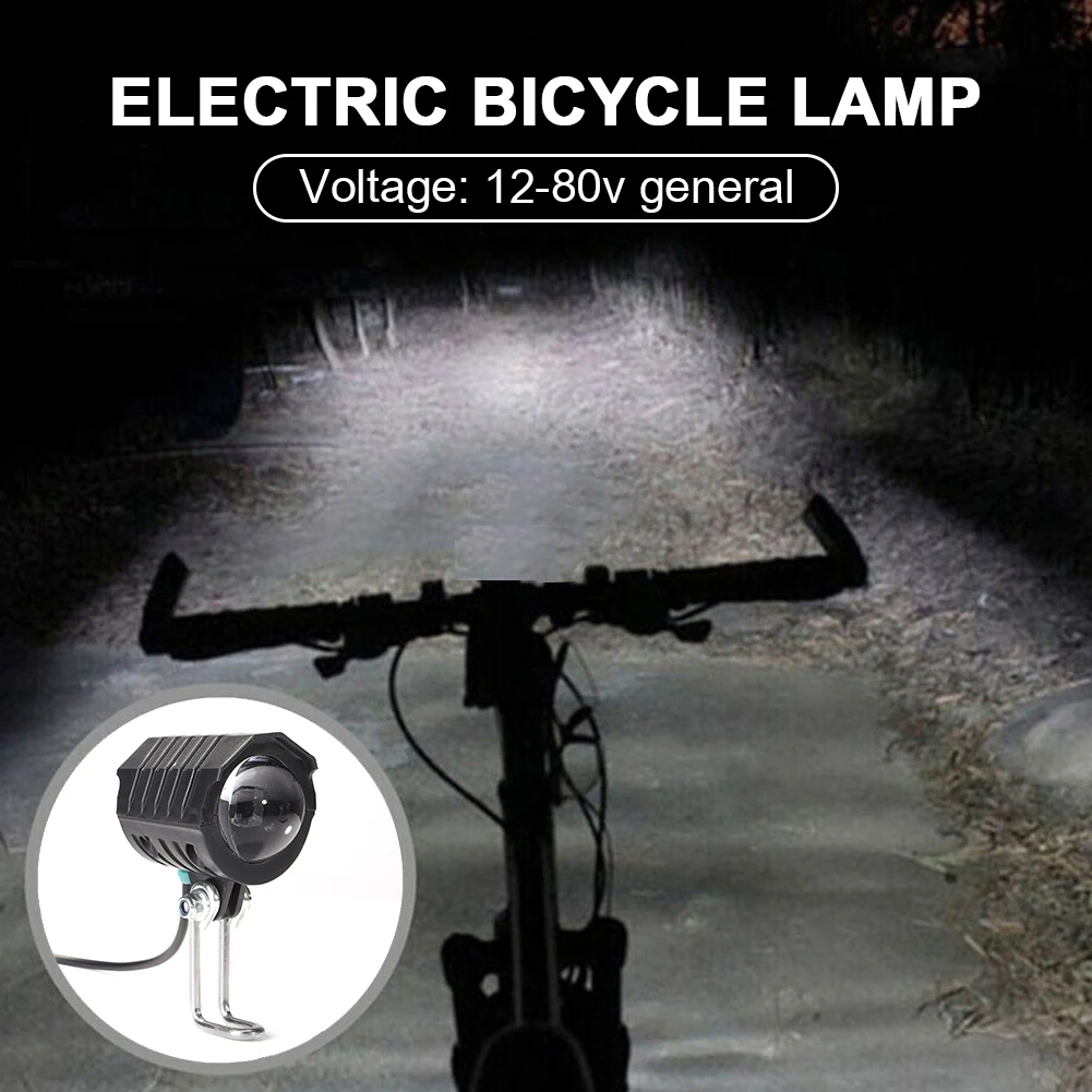 E-Bike Fényszóró 12V 24V 36V 48V 60V 72V Elektromos Kerékpár LED-es Első Lámpa Elektromos Kerékpár Lámpa Vízálló Fényszóró Kürt Készlet Kép 1