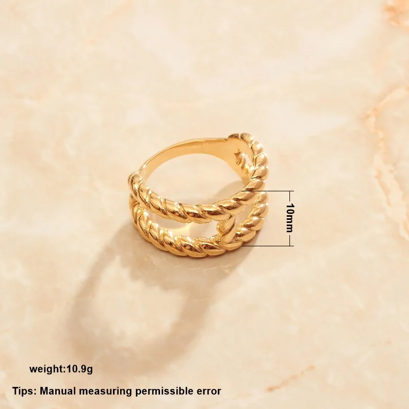SOMMAR 2020-ra az új hit Arany Vermeil méret 6 7 8 Parfüm nőknek esküvői gyűrű Kötél, dupla réteg férfi gyűrű csont Kép 1