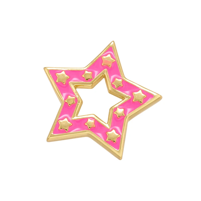 ZHUKOU kimagozott csillag medál zománc romantikus csillag varázsa DIY kézzel készített nyaklánc, fülbevaló, ékszer, kiegészítők, nagykereskedelmi VD965 Kép 1