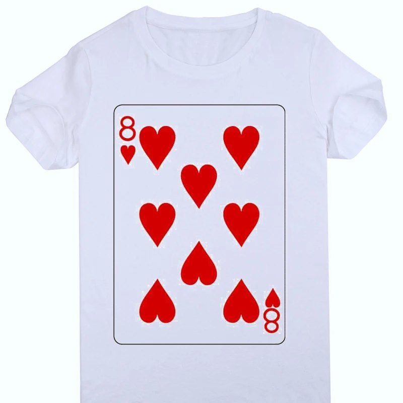 tshirt kpop vicces kártya 8 grafikus póló pólók kártya póker kawaii póló nők 80-as évek esztétikai ruhát, nyári felsők top Kép 1