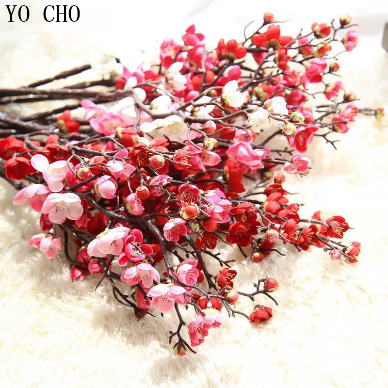 YO CHO DIY lakberendezési Kiegészítők Sakura Fák Beltéri Esküvői Dekoráció, Műanyag Mesterséges cseresznyevirág Fa Orchidea Kép 1