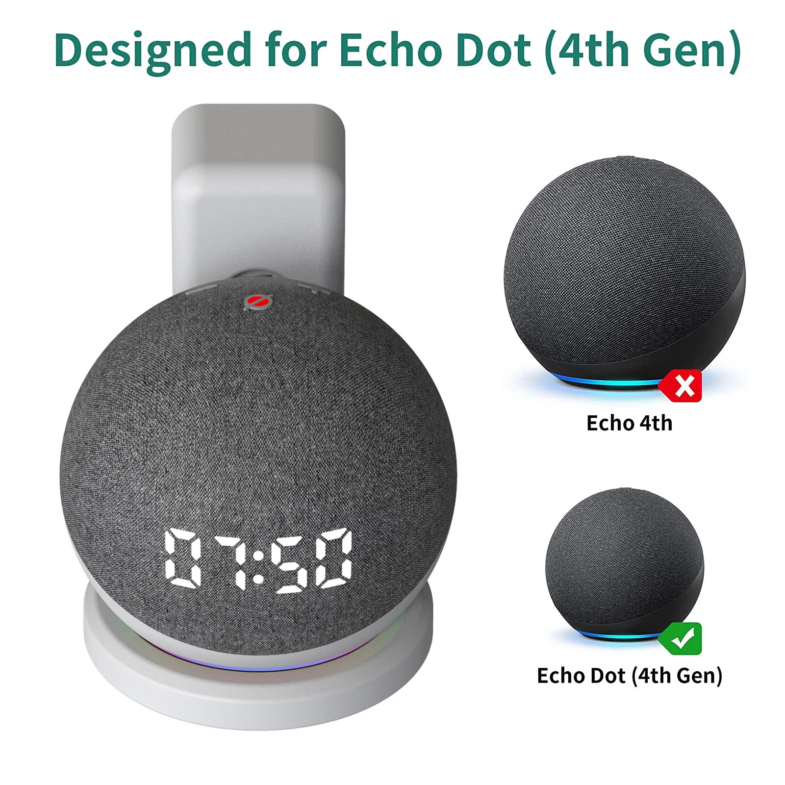 Falra Szerelhető tartó Állvány helytakarékos Tartozékok Echo Dot 4 Hangszóró Fali Konzol Echo Dot 4 Falra Szerelhető tartó Fokozott Kép 1