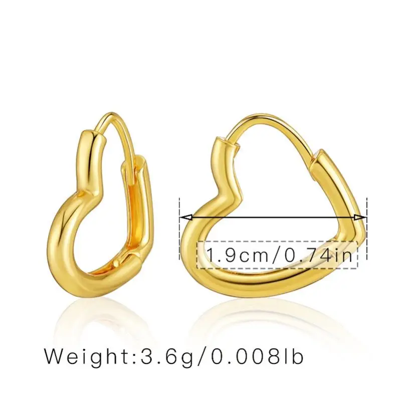 RUI JIA ALKONYAT-Európai, illetve Amerikai Kis Édes Női Fülbevaló 18K Arany Szerelmes Szív alakú Üreges Egyszerű Fülbevaló Valentin Ajándék Kép 1