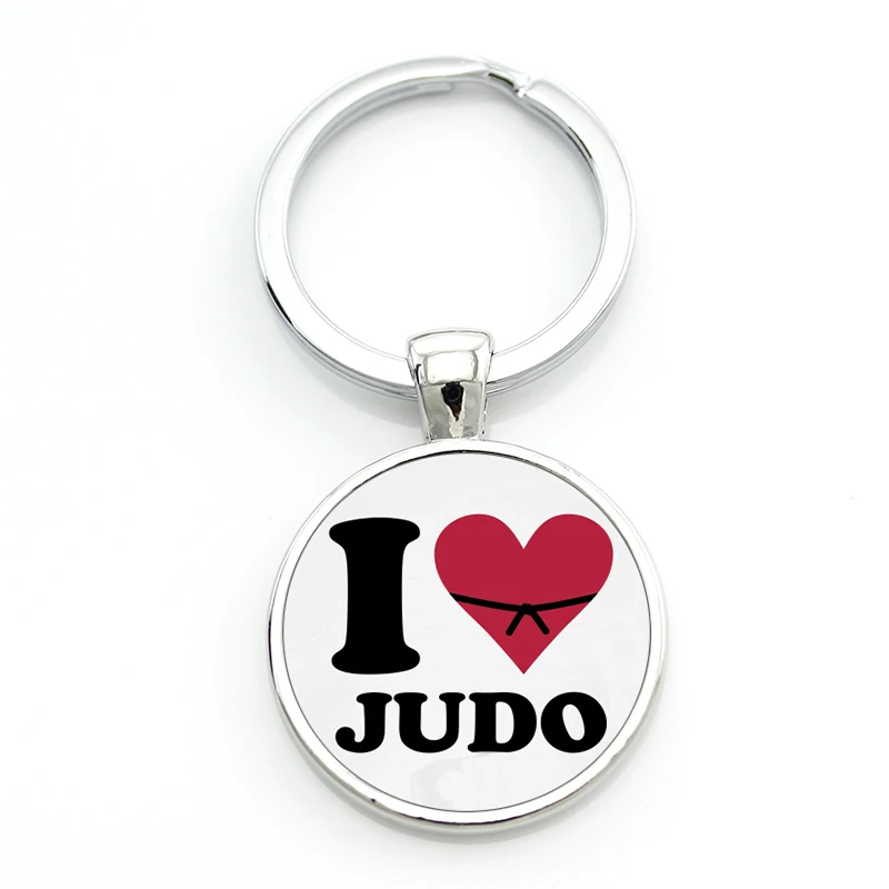 Új Érkezés egyszerű design Judo Karate sport kulcstartó magas minőségű kézzel készített női férfi divat kulcstartó gyűrű, ékszerek, ajándék SP589 Kép 1