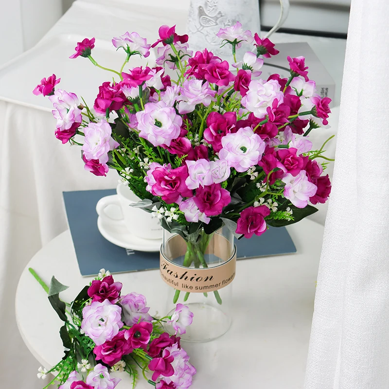 Mesterséges Virágokat 32cm Rózsa Csokor Romantikus Ország Menyasszony Kezében Virágot Otthon Kert Kerti Dekoráció Kép 1