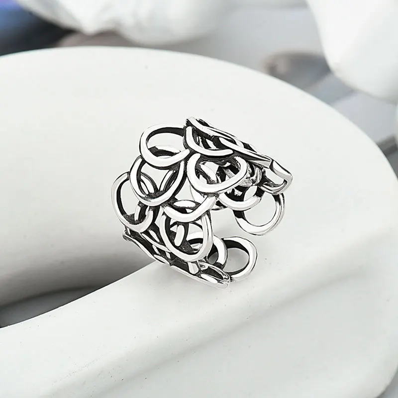 Bohém Kreatív Nagy Kört Gyűrűk Nők Szüreti Csülök Ujj Gyűrű Trend Geometriai Ékszerek Kép 1